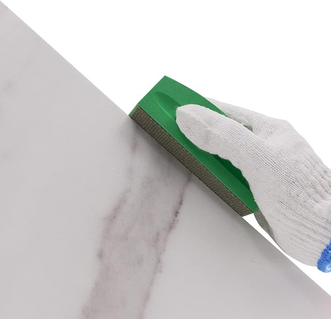 Diamond Hand Pads Foam Backing for Tile Stone Marble Concrete Ceramics Granite Glass Wet Dry (200 Grit)