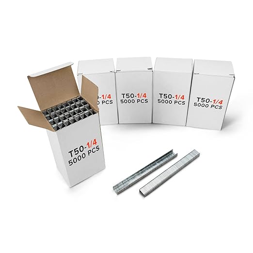 IDL Packaging Heavy Duty Staples for Hummer Tacker HT-9-11, 3/8" x 1/4" x 0.04" (5 Boxes, 25000 pcs) - Non-Rusting Stainless Steel & Zinc-Plated Steel Staples for Industrial Staplers