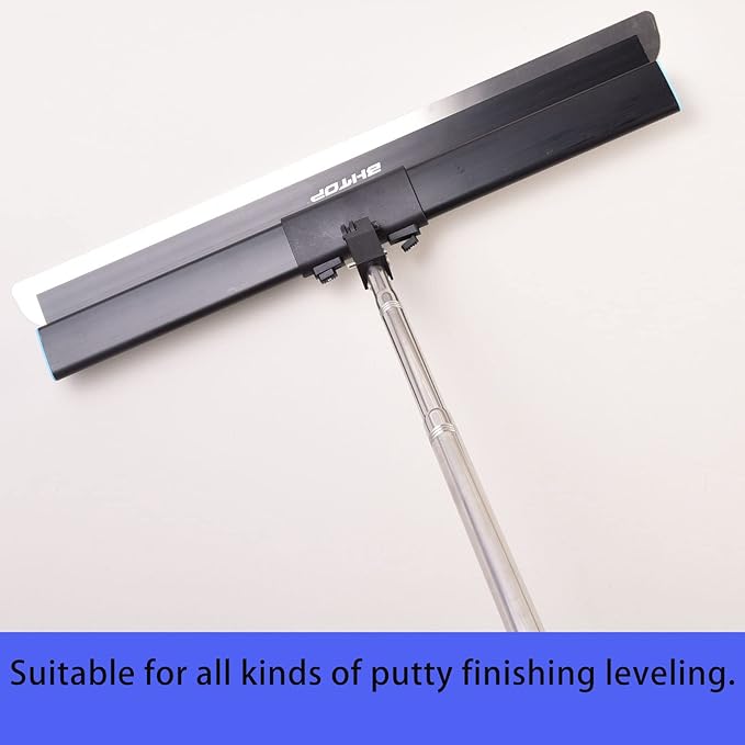 BHTOP Drywall Tools Skimming Blade with Extension Handle - 12", 20" & 32" Blades with 2 Pack 0.3 mm Blades, Construction Tools End Caps, Wall-Board with Outer Box in Black