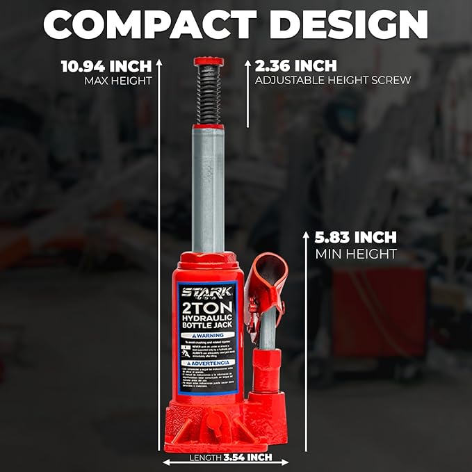 XtremepowerUS 2-Ton Portable Hydraulic Bottle Jack Stand Hydraulic Jack Lift Farm RV Truck Lifting Equipment Shop Hand Pump (5,000 LBS) Capacity