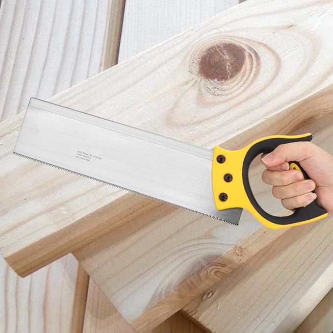 Mitre Box and Saw Set, 12 inch ABS Plastic Multiple Angle Clamping Mitre Box with 14 inch Back Saw for Woodworking