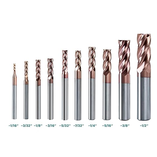 NZ 4F 1/16" Square End Mill with TiSiN Coating, Milling Cutter HRC55 for Machining Hardened Steel, Stainless Steel, Titanium Alloy, Alloy Steel, Cast Iron