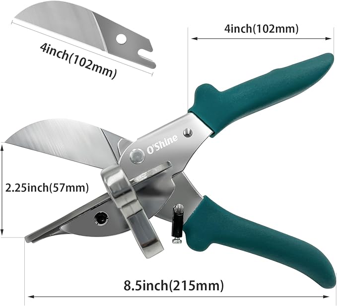 O?셎hine 22.5 Degree Miter Shears For Angular Cutting Molding Wood Crafting, Quarter Round Cutting Tool Shoe Molding Cutters, Multi Angle Miter Shear Cutter Trim Cutter Hand Tool, w/ 1pc Extra Blade