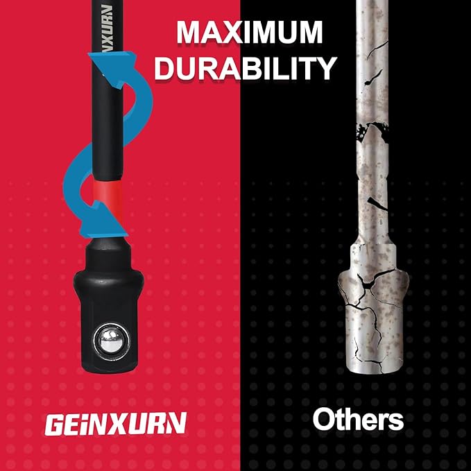 3Pcs Impact Socket Adapter Set,1/4" 3/8" and 1/2" Drive, 6Inches Extension Bit with Holder, Adapt Your Power Drill to High Torque Impact Wrench
