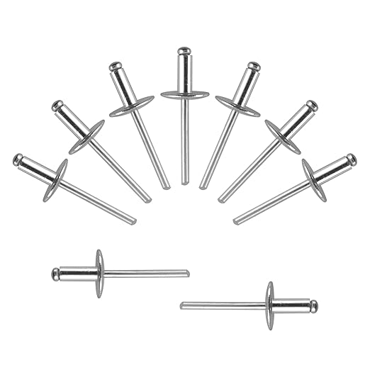 ALLCLEAN (110 pcs) 3/16 * 1/2" Large Flange Open End Aluminum Blind Rivets,4.8 * 12 Pop Blind Rivet