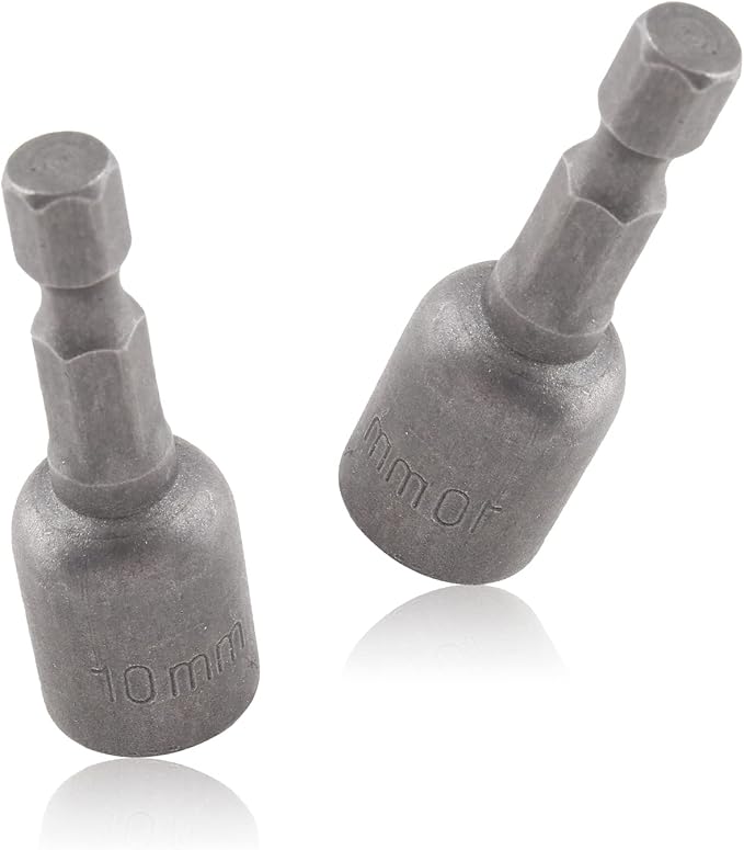 10 Pcs Quick-Change Power Nut Driver Set 3/8" (10mm) Hex Shank Magnetic Power Nut Setter Driver Bits