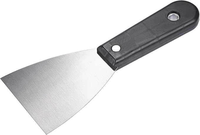 uxcell Putty Scraper 3" Spatula Drywall Repair Spreader Stainless Steel Blade Black Handle 4Pcs