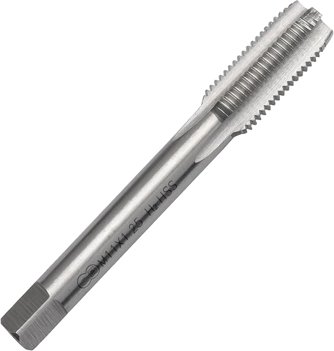 Qjaiune M11x1.25 Tap, M11 Metric Thread Right Machine Tapping Tool, HSS Thread Milling Taps (M11 x 1.25)