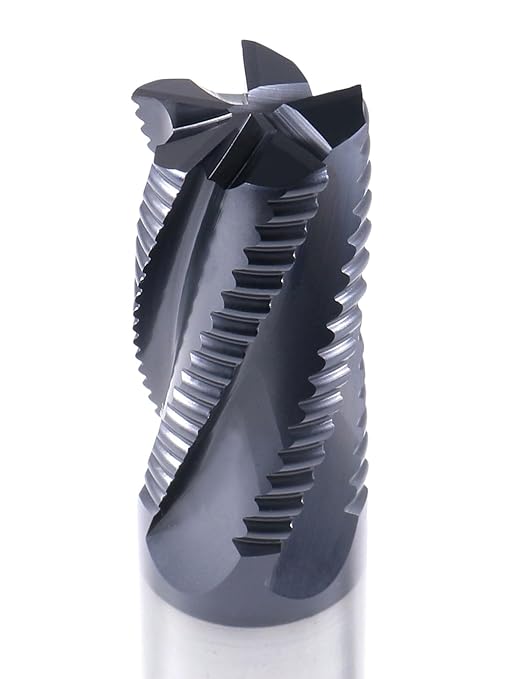 Accusize Industrial Tools 1'' Dia, M42 8% Cobalt Tialn Roughing End Mill, Coarse Tooth, 1'' Shk Dia, 2'' Flt Length, 4-1/2'' Oal, 5 Flute, 1102-0001