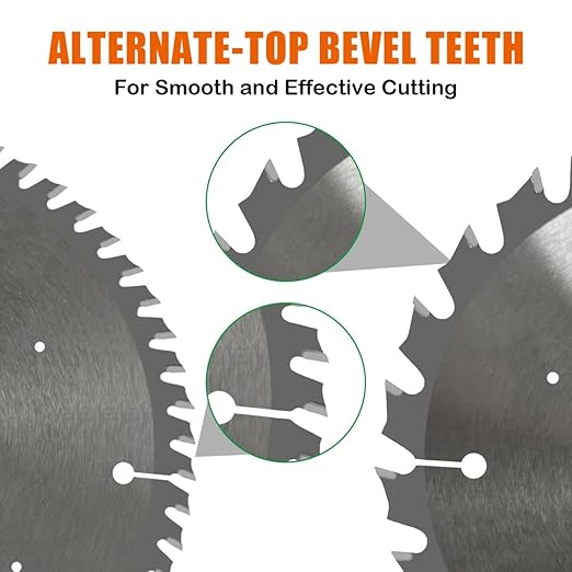 2PCS 6-1/2” Circular Saw Blade for Wood, 24T&60T TCT Cutting Blade, Fine Finish Crosscut Angled Bevels Framing Ripping for Plywood, Melamine, Oak, Pine, Laminate, Chipboard, 5/8"