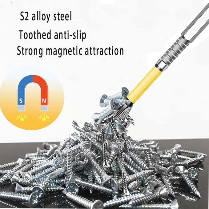 Strong Magnetic Screwdriver Drill Bit Set, Durability Screwdriver Drill Bit Set, Anti-Slip Magnetic Electric Screwdriver Set (6, yellow)