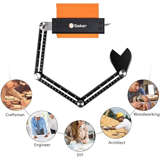 Saker Contour Gauge Profile Tool With Opening Locator- Adjustable Lock -Precisely Copy Irregular Shape Duplicator -Irregular Welding Woodworking Tracing - Must Have Tool for DIY Handyman, Construction
