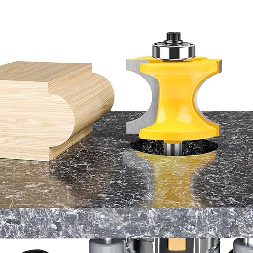 WSOOX 5PCS Bullnose Beading Router Bits with 1/4-Inch Shank Carbide-Tipped Corner Beading Bits Set Radius:1/4",3/8",1/2",5/8",3/4"