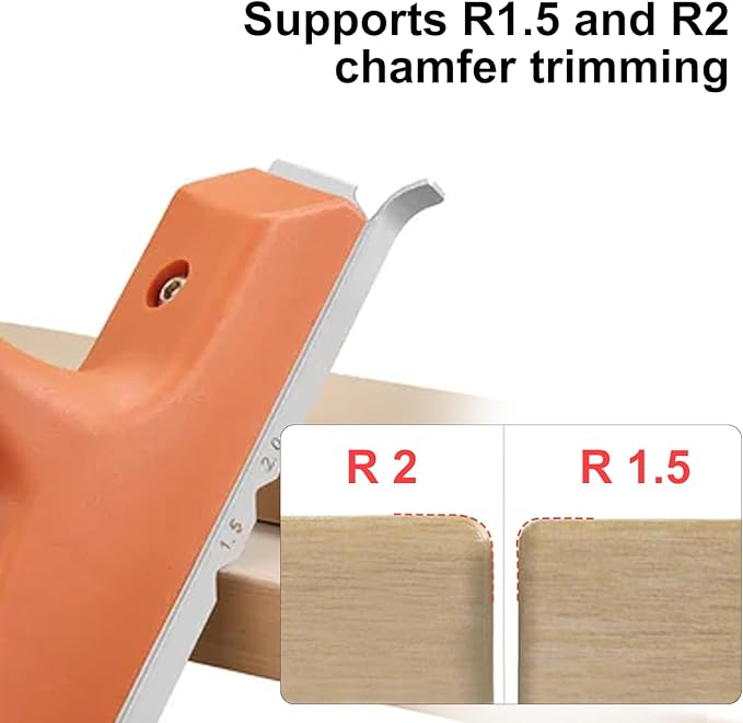 Edge Banding Trimmer with Stainless Steel Blade, 1.5"–2" Woodworking Edge Trimming Tool for Veneer, PVC, ABS, Wood, Laminate, Deburring, Straight & Curved Edges, Ergonomic Grip, Carpentry Tool
