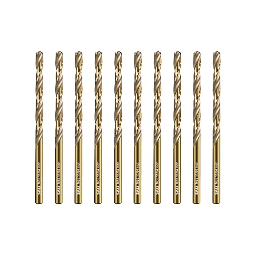 SALI Cobalt Drill Bit Set, 10Pcs 11/64" M35 High Speed Steel Jobber Length Drill Bit Kit for Hardened Metal, Stainless Steel, Cast Iron, Wood and Plastic, with Index Storage Case