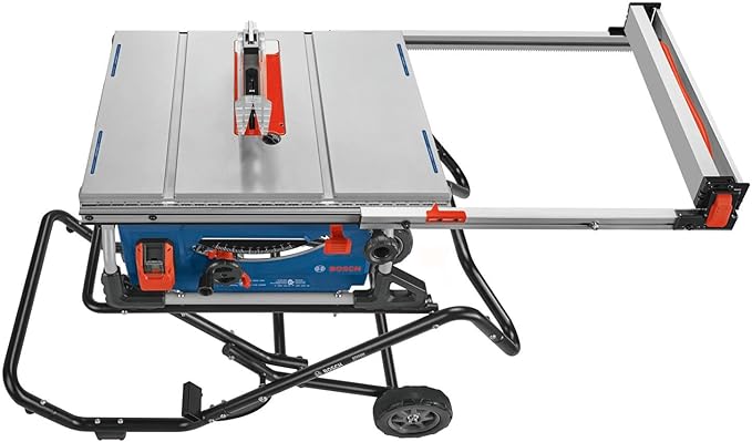 BOSCH GTS15-10 10 Inch Portable Jobsite Table Saw with Gravity-Rise Wheeled Stand, 15 Amp, 32-1/8 Inch Rip Capacity, 4 HP
