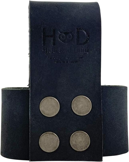 Hide & Drink, Leather Hammer Holder/Axe Holster/Tool Organizer/Sheath/Case/Woodwork, Handmade Includes 101 Year Warranty (Large, Charcoal Black)