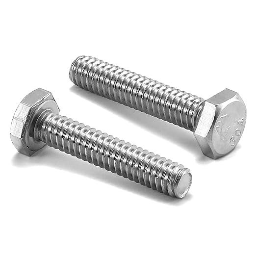 5/16-18 x 1-1/4" Hex Head Screw Bolt, 10Pcs 18-8 (304) Stainless Steel, Fully Threaded, Plain Finish, by SG TZH