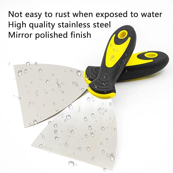 7-Piece Putty Knife Set, 1" 1.5" 2" 2.5" 3" 4" 5" Stainless Steel Paint Scraper Set for Drywall Repairing and Clearing, Wallpaper Removal, Putty Applying Adhesive, Plaster Scraping