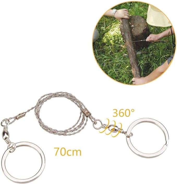 AceCamp Stainless Steel Pocket Wire Saw, Compact Survival Hand Saw Tool, Portable Emergency Rope Handsaw Blade for Cutting Trees, Wood, Camping, Hiking, Outdoors