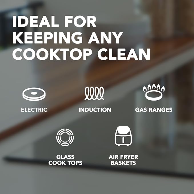 Weiman Glass Cooktop & Stove Top Cleaner Kit, Removes Grease & Burnt-On Food, Safe for Gas, Induction, Electric Cooktops & Air Fryers, Streak-Free Shine, Includes Stove Scraper & Scrubbing Pad, 10 oz