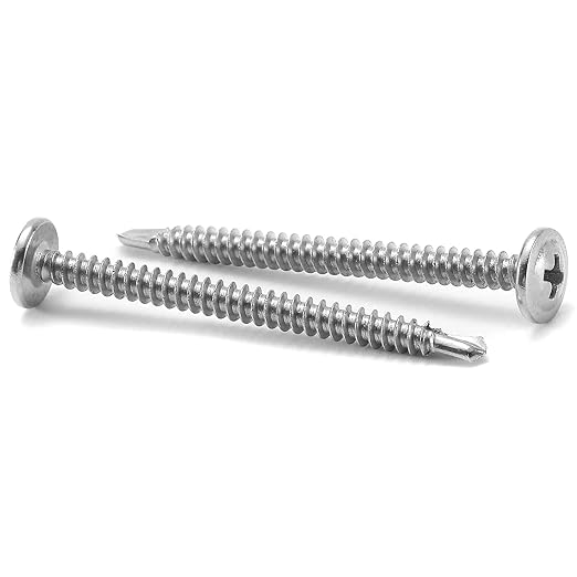 #10 x 2-1/2" Sheet Metal Screws 250PCS 410 Stainless Steel Truss Head Fast Self Tapping Screws by SG TZH