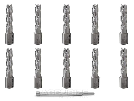 Accusize Industrial Tools 9/16'' by 2'' Cutting Depth H.S.S. Annular Cutterwith 1 Pc Pilot Pin, 2081-2014Pin