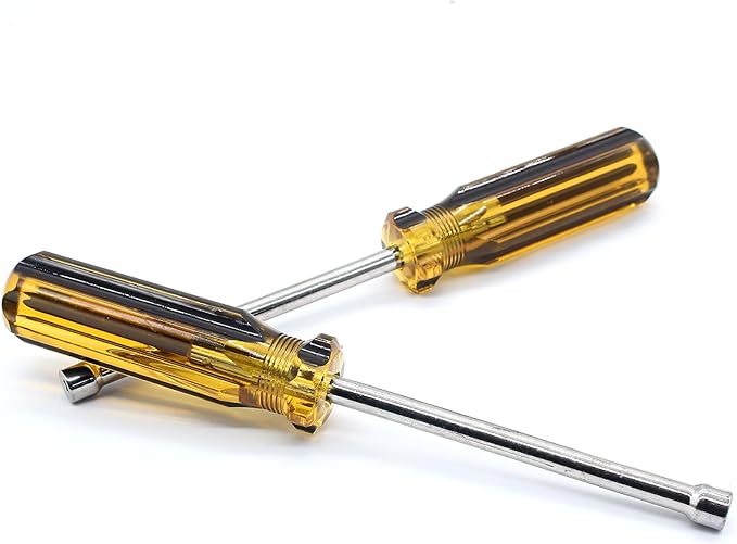 2Pcs 4mm Socket Wrench Screwdriver, Hexagon Nut Driver with Steel Cushion Grip for Easy Hand-Making and Repair Projects