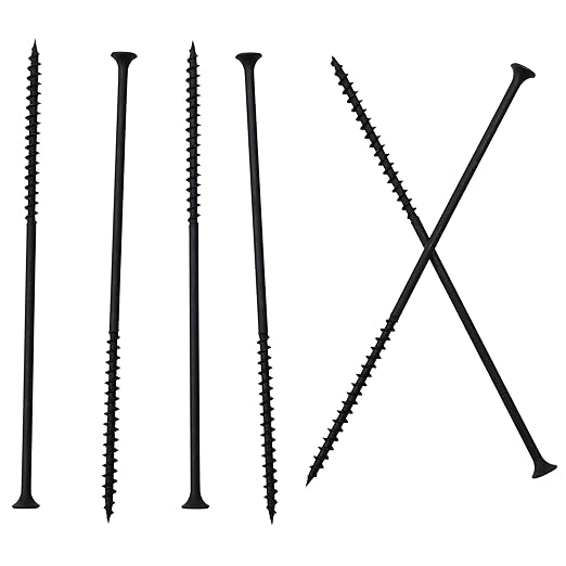 40pcs #10 횞 6 inch High Hardness Drywall Screws, Black, Coarse Thread, Phillips Drive, Bugle Head, Black Wood Screws, Long Screws, Wood and More