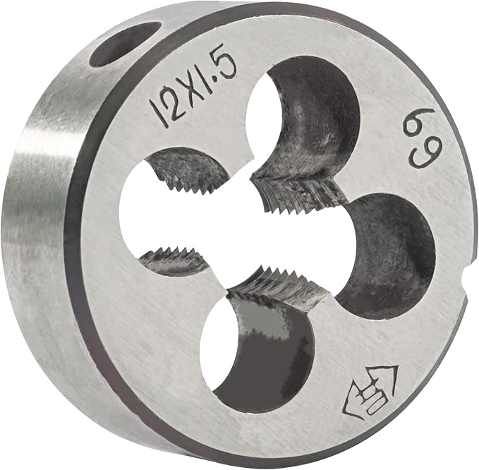 Aceteel M12 x 1.5 Metric Round Die, Machine Thread Die M12 X 1.5mm Right Hand