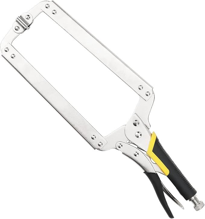 JOIKIT 3PCS 18 Inch Large C Clamp Locking Pliers with Swivel Pads, Adjustable Welding Pliers, Vise Grip for Woodworking Carpentry, Welding, Electrical Equipment, Black Grip Handles