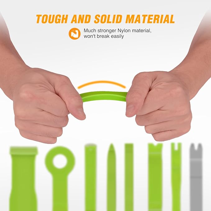 GOOACC 9PCS Auto Trim Removal Tool Kit No-Scratch Tool Kit for Car Audio Dash Window Molding Fastener Remover Tool Kit-Green