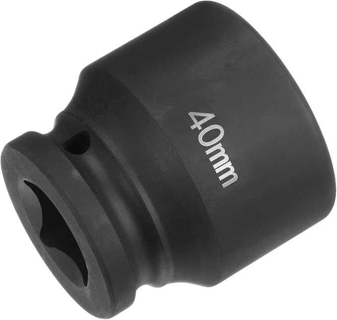 HARFINGTON 6-Point Impact Socket 3/4" Drive 40mm Metric 40Cr Alloy Steel Spindle Axle Nut Impact Socket