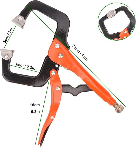 3 Pack 11 Inch Locking C Clamp, Versatile C Clamp Locking Pliers, Heavy Duty Vice Grips for Home Improvement, Welding & Workshop