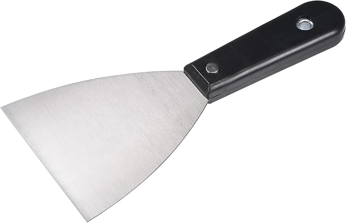 uxcell Putty Scraper 4" Spatula Drywall Repair Spreader Stainless Steel Blade Black Handle 2Pcs