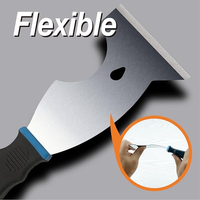 3 Inch Paint Scraper Tool - 3 pcs Multi-Purpose Putty Knife with Non-Slip Rubber Grip Putty Knives for Drywall Repair, Wallpaper Removal, Paint Application, Applying Putty, Plaster