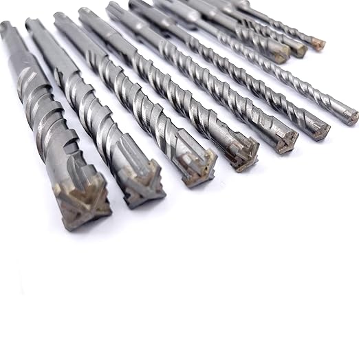 10 Pieces Carbide-Tipped SDS-Plus Rotary Hammer Drill Bit Set for Concrete竊똁rick,Block,Stone,Masonry