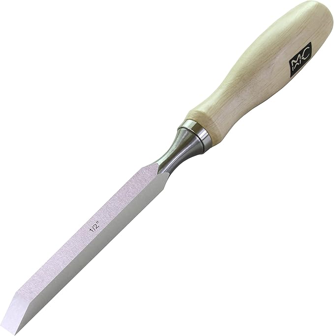 Professional Woodworking Cabinetmakers Mortise Chisel set Chrome-Vanadium Steel with Hornbeam Handles for Carpentry, Woodworking, Carving, Craftsman, Set of 5, 1/8", 1/4”, 5/16", 3/8”,1/2”