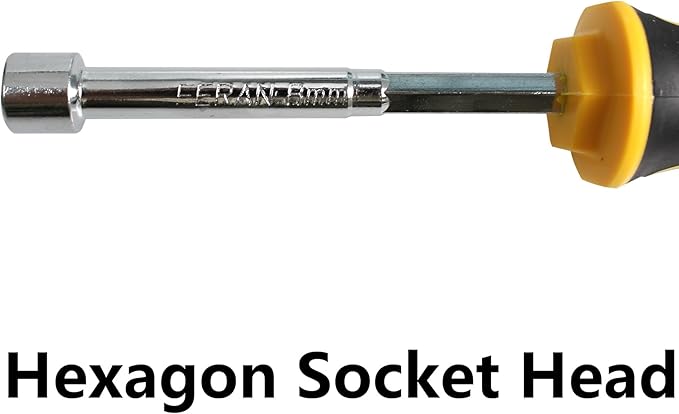 2PCS 8mm Socket Wrench Screwdriver, Hex Nut Driver, with 3.5 Inch Steel Shaft and Non-slip Handle for DIY Repairing