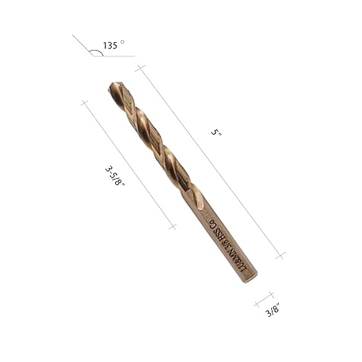 3/8" M35 Cobalt HSS Jobber Length Twist Drill Bit with Straight Shank,Heavy Duty, Pack of 10 PCS, Drilling for Cast Iron, Heat-Treated Steel, Stainless Steel and Other Hard Materials by LU&MN