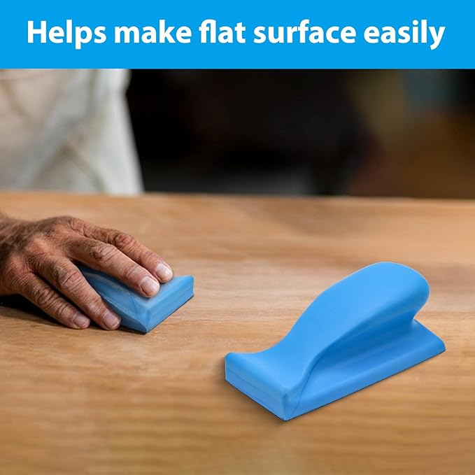 4PCS Hand Sanding Blocks Hook and Loop, 5 Inch Mouse Sanding Block and 5.3" Hand Sander Block for Woodworking Furniture Automotive Body Arts and Crafts