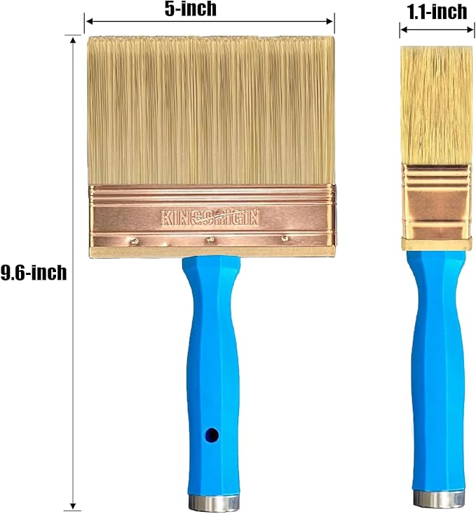 Deck Stain Brush, 5 Inch Deck Paint Brush with Threaded Handle for Extension Pole, Wide Large Brushes for Staining Wood, Fence, Walls, Lime Wash Paint Brush