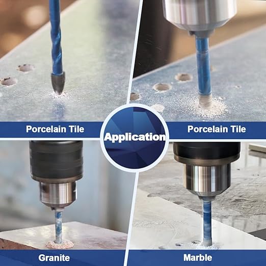 Diamond Drill Bit - BRSCHNITT 1/4 inch Masonry Drill Bits Set for Porcelain Tile Ceramic Stone Granite Marble,Hex Shank Diamond Hole Saw Drill Bit(5pcs/Pack).