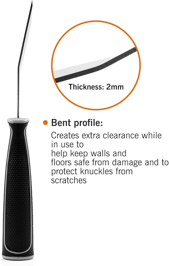 ROLLINGDOG 3 Inch Pole Scraper - Stainless Steel Bent Blade With Anti-Slip Rubber Handle, Heavy Duty Paint Remover Scraper Tool