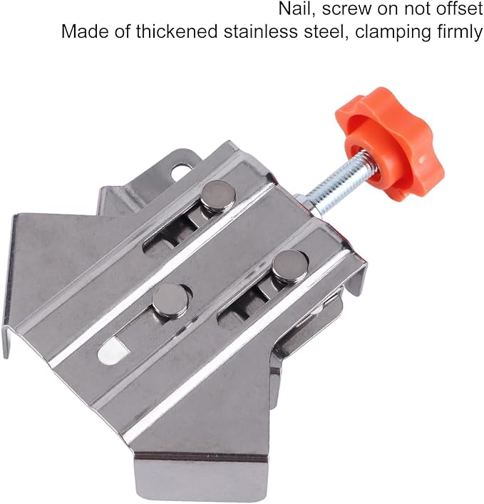Fayelume 4PCS 90 Degree Corner Clamp, Stainless Steel Right Angle Clamp, Opened and Closed Pipe Corner Clamps, Adjustable for Woodworking