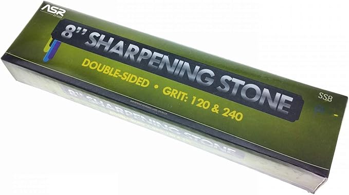 ASR Outdoor 8" Dual Grit Knife Blade Sharpener Bench Sharpening Stone, 120/240 Grit