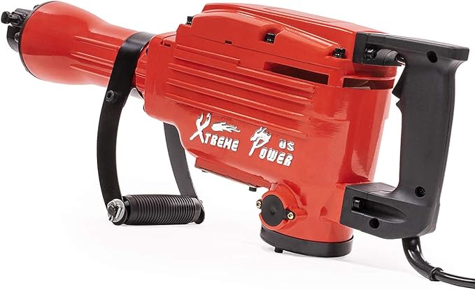XtremepowerUS 2200W Demolition Jack Hammer Chisel Scraping Bits & Case Electric Demo Jack Hammer Cement Concrete Breaker Punch Drill Set