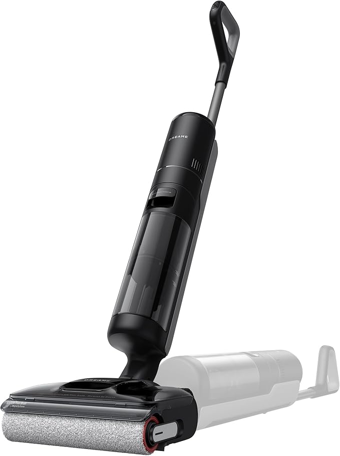 DREAME H12 Pro FlexReach Wet Dry Vacuum Cleaner, 0 Tangle Cordless Vacuum Mop All-in-One for Hard Floors, 180째 Lie-Flat Floor Cleaner Machine with 194째F Hot Self-Cleaning, 50Mins Runtime
