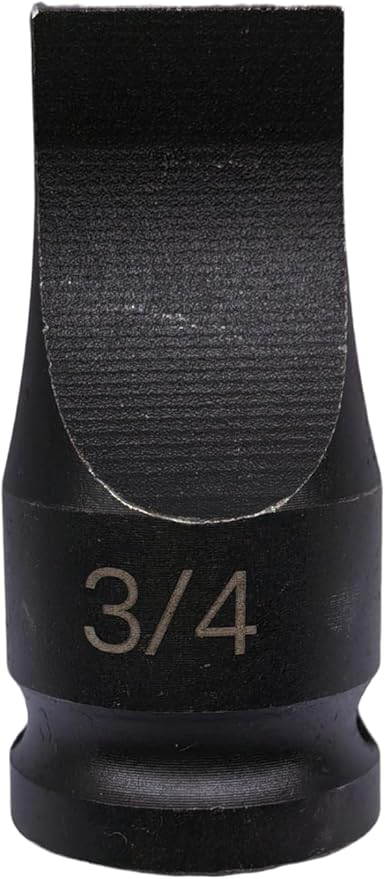 1/2-inch Drive Slotted Screwdriver Bit Socket/Drag Link Socket, 3/4" Width x 0.115" Thickness Tip, Heat-Treated Cr-Mo Alloy Steel
