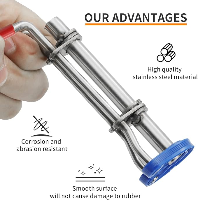 Seal Installer Kit 3pc Seal Installation Tool Large, Medium and Small Hydraulic Cylinder Seal Tool Hydraulic Cylinder Tools With Rubber Protection Handle